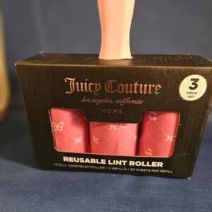 Juicy Couture Reusable Lint Roller 3-Piece Set – Pink Refills | NIB